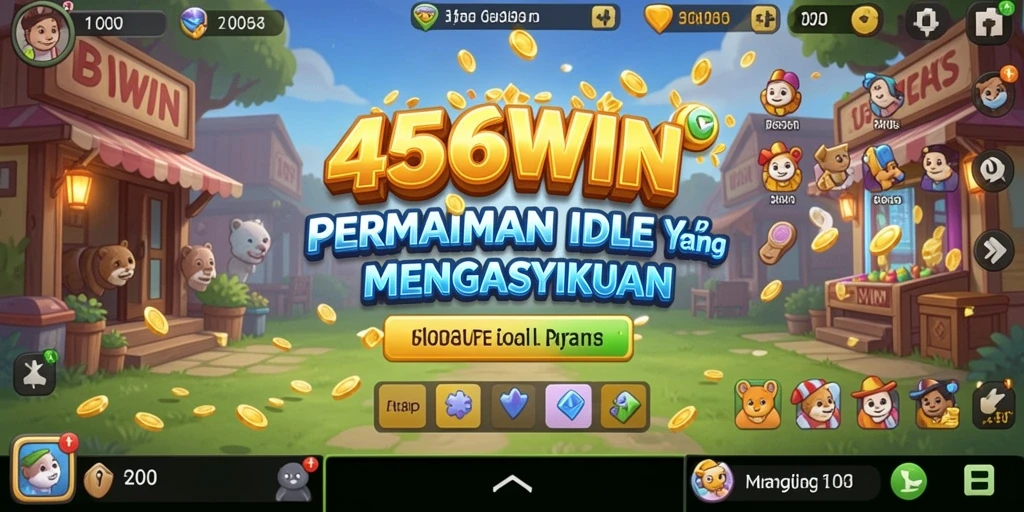 Tangkapan layar permainan Idle 456WIN menampilkan karakter dan sumber daya.