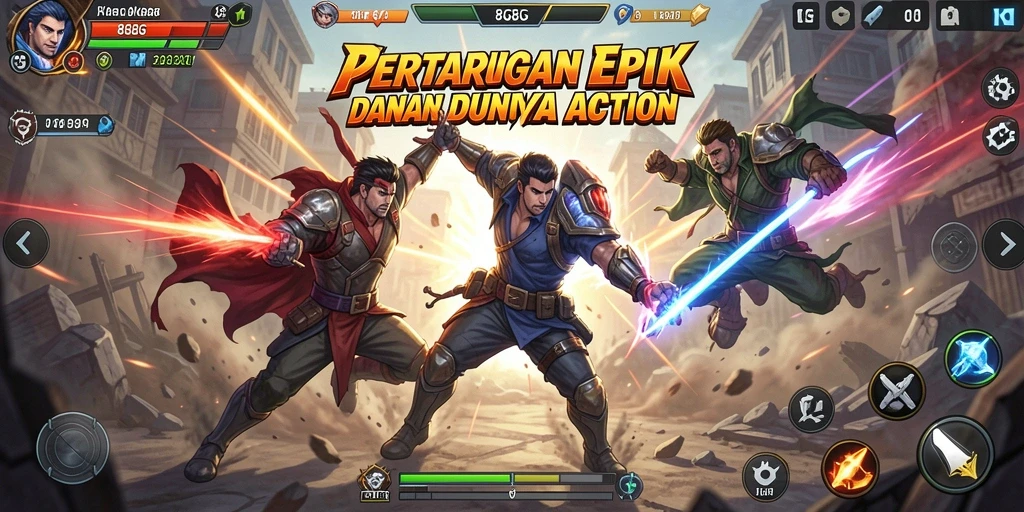 Tangkapan layar 8G8G menampilkan aksi pertarungan yang mendebarkan.