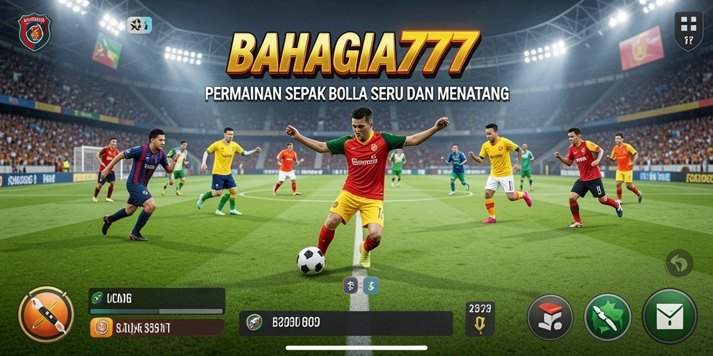 Tampilan gameplay <strong>BAHAGIA777</strong> yang seru dan menarik saat pertandingan sepak bola.