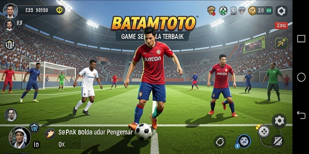 Tampilan gameplay <strong>BATAMTOTO</strong> yang mendebarkan dan penuh aksi sepak bola.