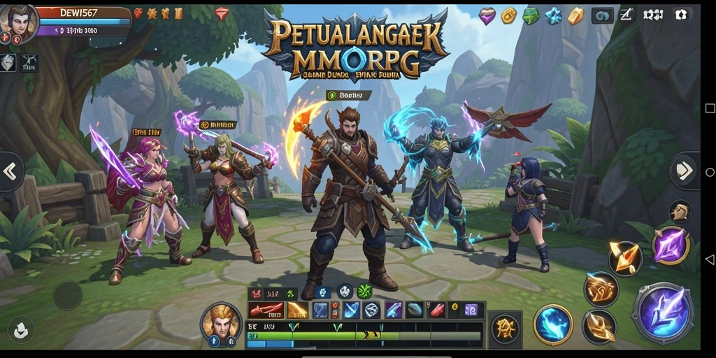 Tangkapan layar DEWI567 menampilkan aksi seru dalam pertarungan MMORPG.
