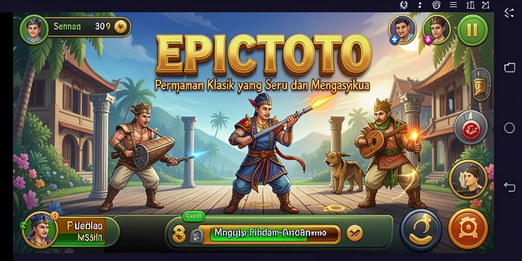 Tampilan gameplay EPICTOTO yang penuh warna dan dinamis.