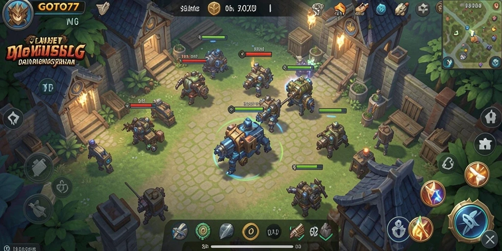 Tampilan gameplay SLG yang menegangkan di GOTO77.