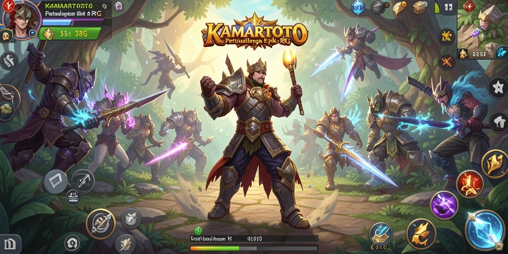 Tampilan gameplay KAMARTOTO yang memukau dengan pertarungan epik.