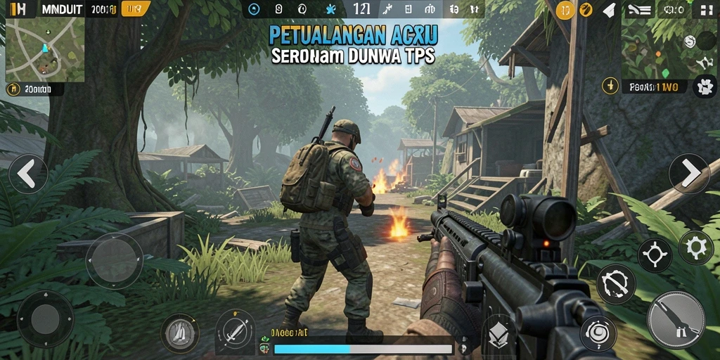 Tangkapan layar utama gameplay seru dari MNDUIT dalam genre TPS.