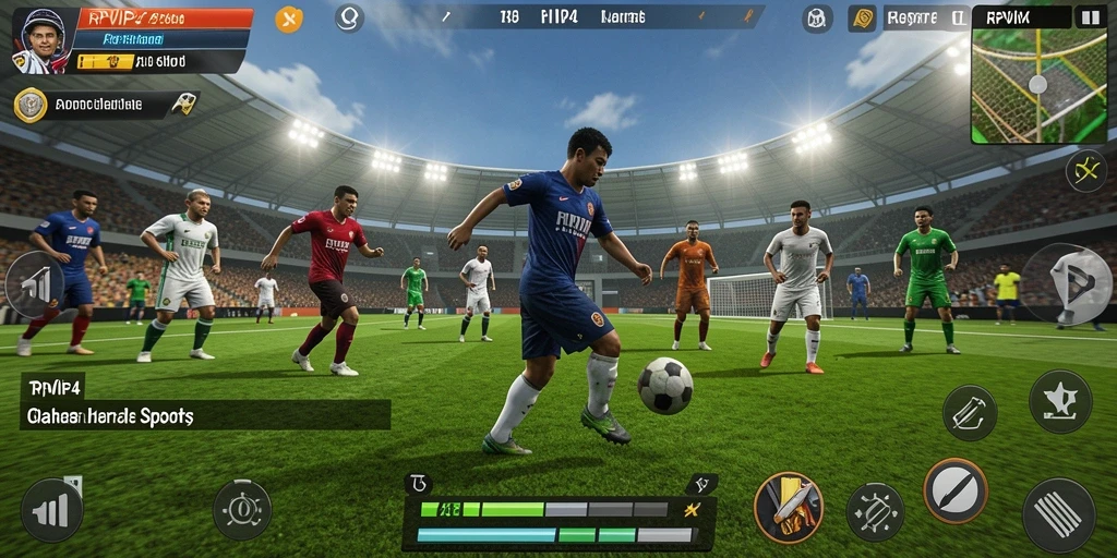 Screenshot RPVIP4 menampilkan gameplay olahraga yang mendebarkan dan penuh aksi.