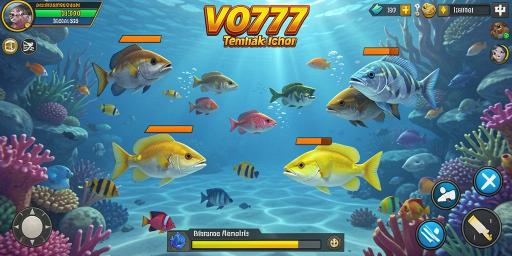 Screenshot utama VO777 menampilkan aksi seru dalam menangkap ikan.