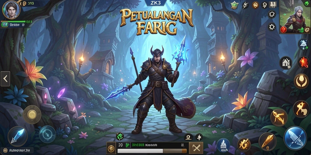 Tangkapan layar utama ZK3 menampilkan aksi pertarungan RPG yang epik.